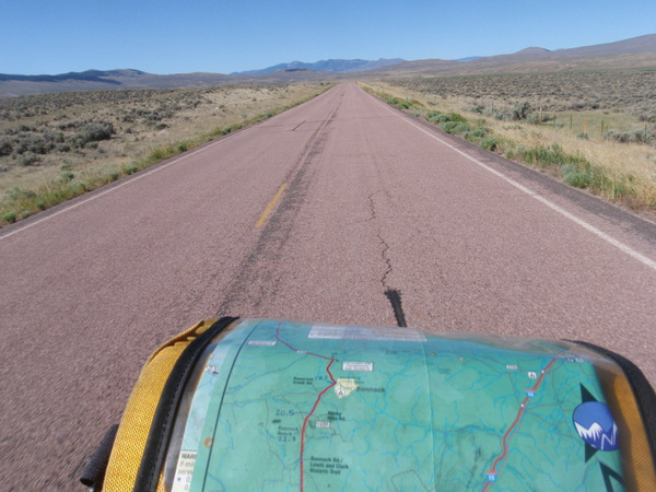 Bannack State Park on the handlebar bag's GDMBR Map.